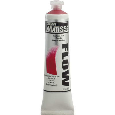 White Smoke Derivan Matisse Flow Acrylic Paint, S4, 75ml, Quinacridone Red Acrylic Paints