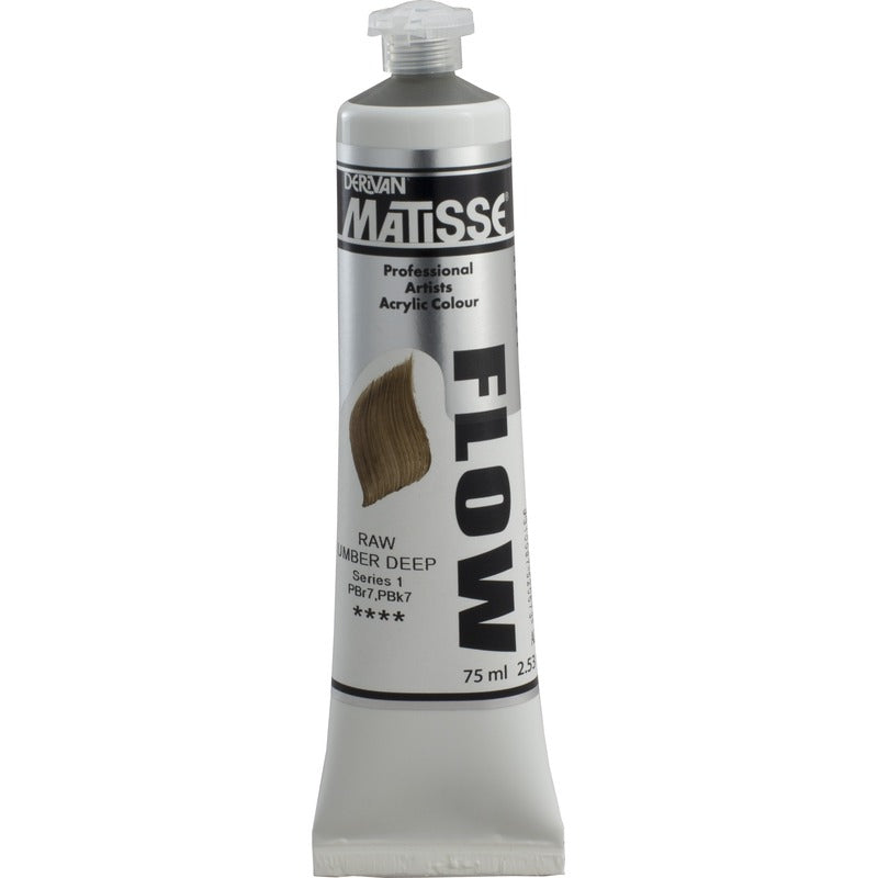White Smoke Derivan Matisse Flow Acrylic Paint, S1, 75ml, Raw Umber Deep Acrylic Paints
