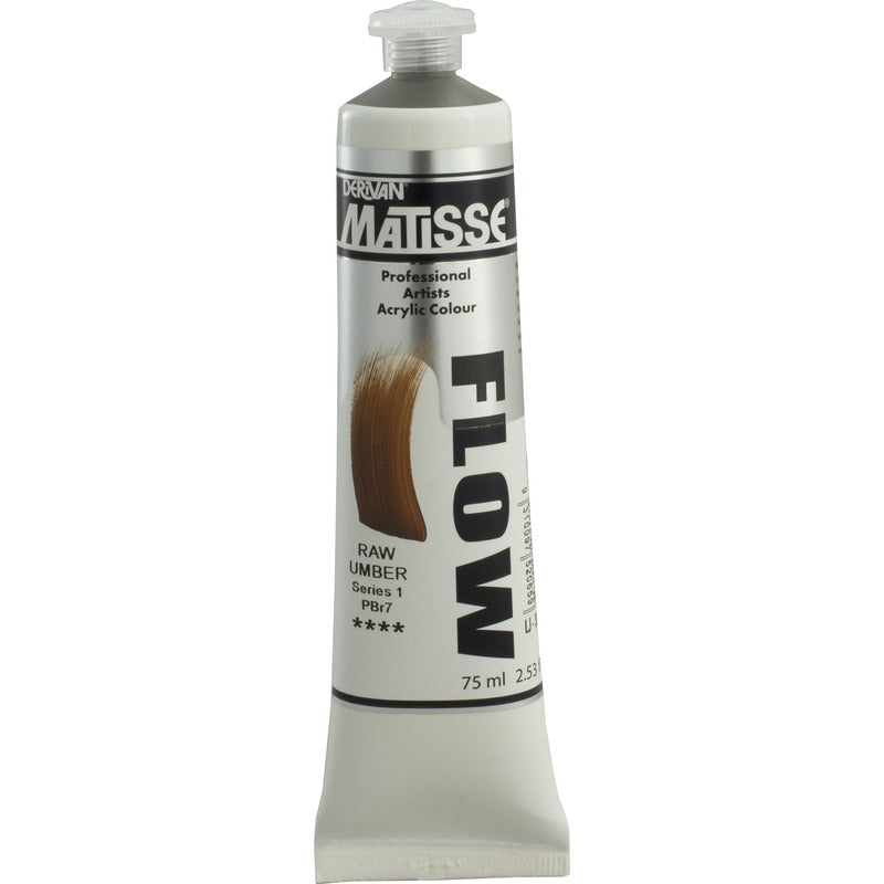 White Smoke Derivan Matisse Flow Acrylic Paint, S1, 75ml, Raw Umber Acrylic Paints