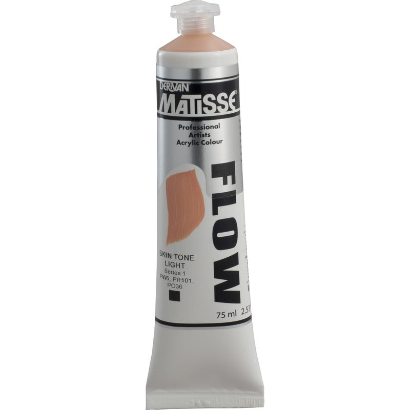 White Smoke Derivan Matisse Flow Acrylic Paint, S1, 75ml, Skin Tone Light Acrylic Paints