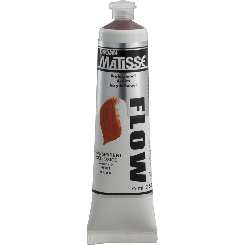 White Smoke Derivan Matisse Flow Acrylic Paint, S3, 75ml, Transparent Red Oxide Acrylic Paints
