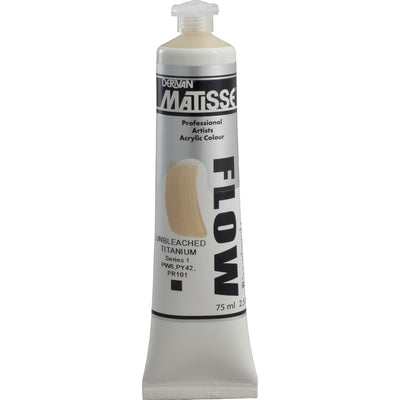 White Smoke Derivan Matisse Flow Acrylic Paint, S1, 75ml, Unbleached Titanium Acrylic Paints