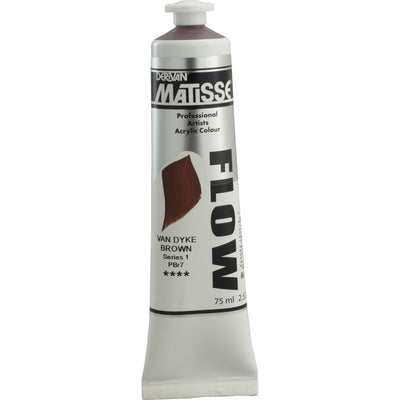 White Smoke Derivan Matisse Flow Acrylic Paint, S1, 75ml, Vandyke Brown Acrylic Paints
