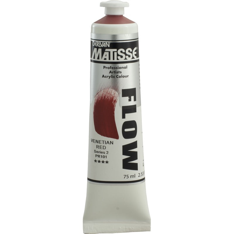 White Smoke Derivan Matisse Flow Acrylic Paint, S2, 75ml, Venetian Red Acrylic Paints