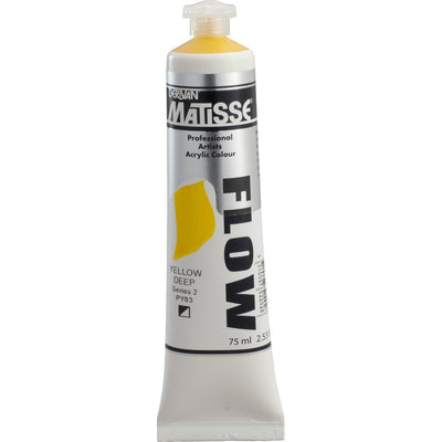 White Smoke Derivan Matisse Flow Acrylic Paint, S2, 75ml, Yellow Deep Acrylic Paints