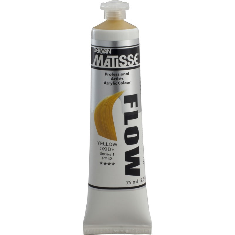White Smoke Derivan Matisse Flow Acrylic Paint, S1, 75ml, Yellow Oxide Acrylic Paints