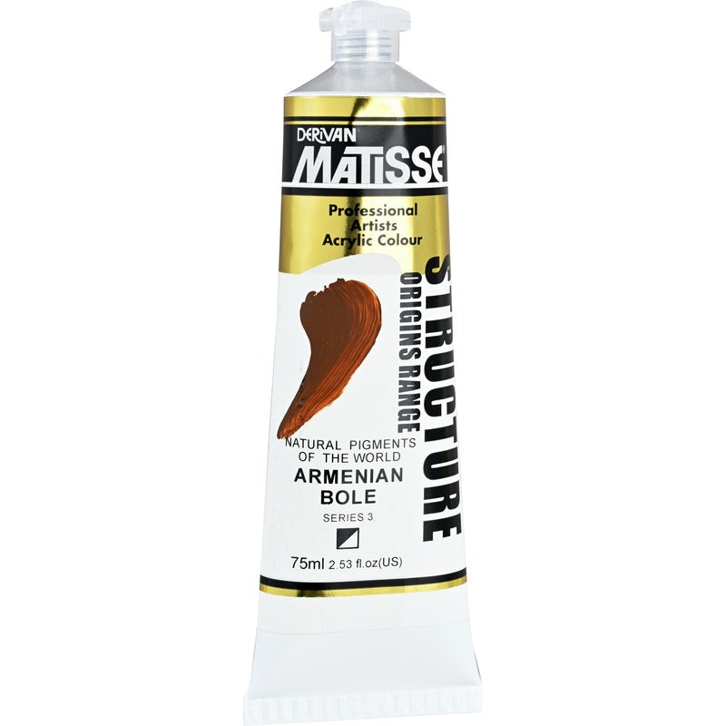 White Smoke Derivan Matisse Structure Acrylic Paint, S3, 75ml, Armenian Bole Acrylic Paints