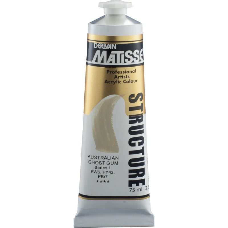 White Smoke Derivan Matisse Structure Acrylic Paint, S1, 75ml, Australian Ghost Gum Acrylic Paints