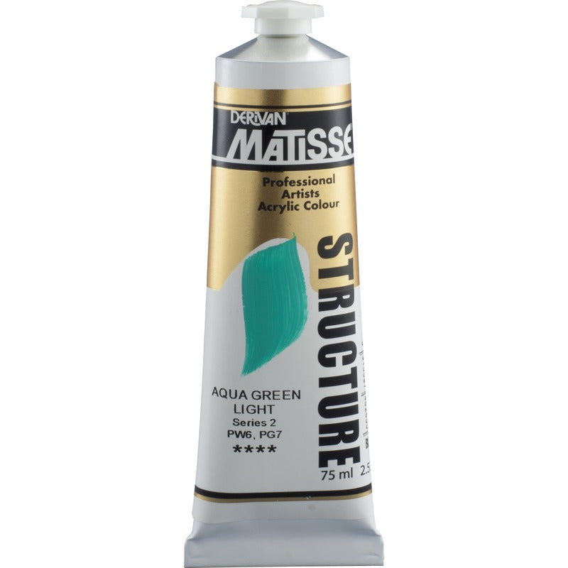 White Smoke Derivan Matisse Structure Acrylic Paint, S2, 75ml, Aqua Green Light Acrylic Paints
