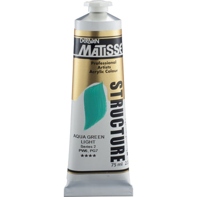 White Smoke Derivan Matisse Structure Acrylic Paint, S2, 75ml, Aqua Green Light Acrylic Paints