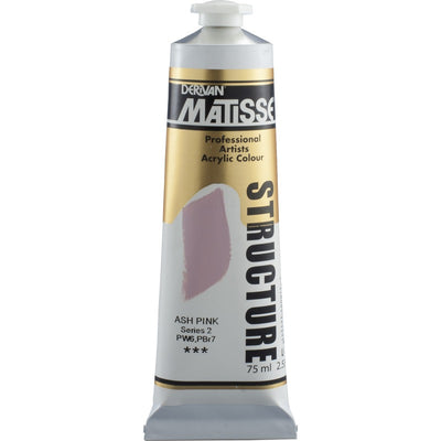 White Smoke Derivan Matisse Structure Acrylic Paint, S2, 75ml, Ash Pink Acrylic Paints