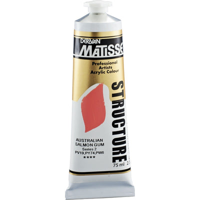 White Smoke Derivan Matisse Structure Acrylic Paint, S2, 75ml, Australian Salmon Gum Acrylic Paints