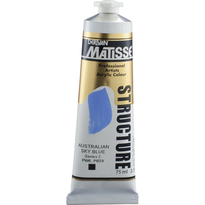 White Smoke Derivan Matisse Structure Acrylic Paint, S2, 75ml, Australian Sky Blue Acrylic Paints