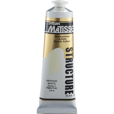White Smoke Derivan Matisse Structure Acrylic Paint, S1, 75ml, Antique White Acrylic Paints