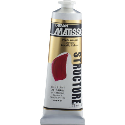 White Smoke Derivan Matisse Structure Acrylic Paint, S3, 75ml, Brilliant Alizarine Acrylic Paints