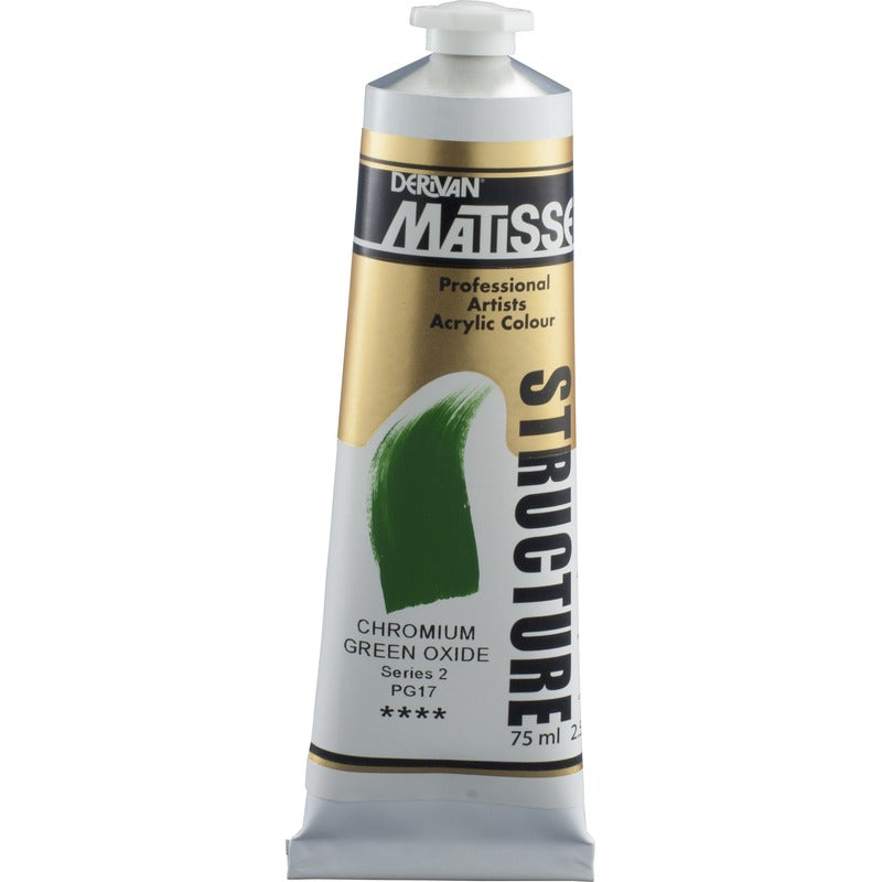 White Smoke Derivan Matisse Structure Acrylic Paint, S2, 75ml, Chromium Green Oxide Acrylic Paints