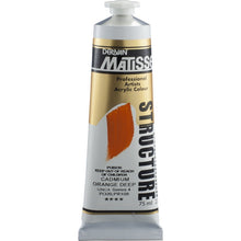 White Smoke Derivan Matisse Structure Acrylic Paint, S4, 75ml, Cadmium Orange Deep Acrylic Paints
