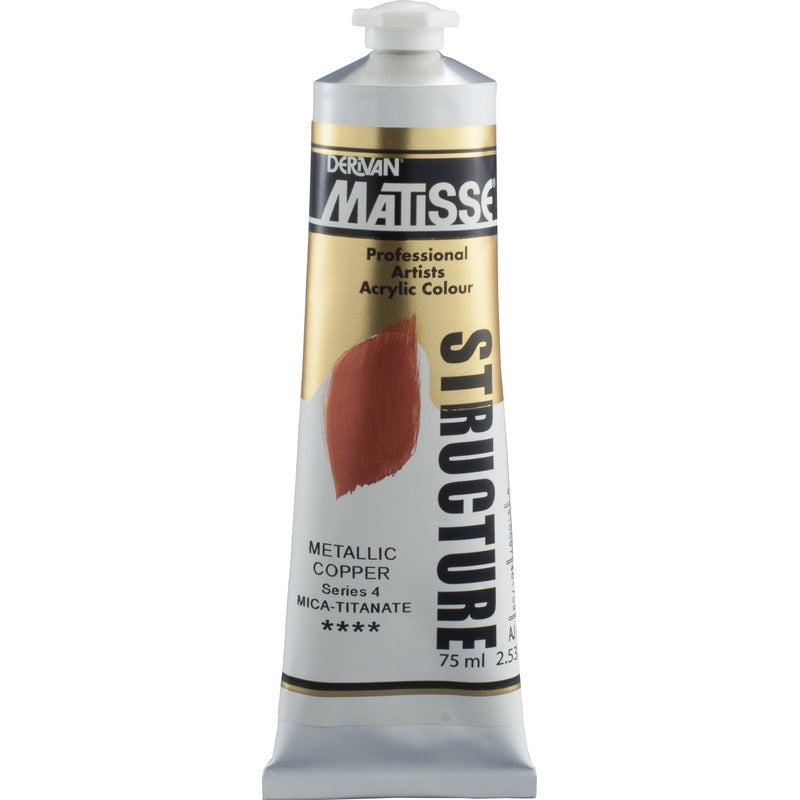 White Smoke Derivan Matisse Structure Acrylic Paint, S4, 75ml, Copper Acrylic Paints