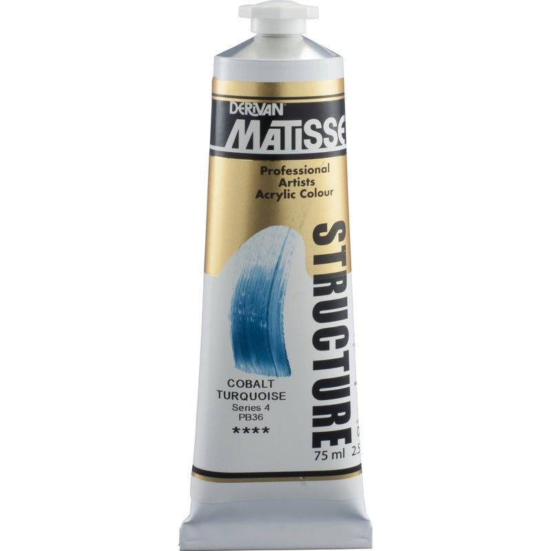 White Smoke Derivan Matisse Structure Acrylic Paint, S4, 75ml, Cobalt Turquoise Acrylic Paints