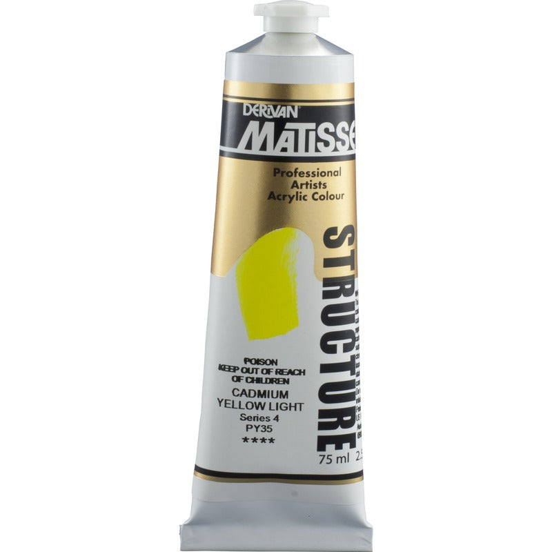 White Smoke Derivan Matisse Structure Acrylic Paint, S4, 75ml, Cadmium Yellow Light Acrylic Paints