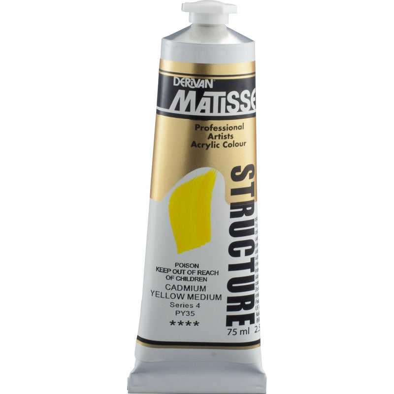 White Smoke Derivan Matisse Structure Acrylic Paint, S4, 75ml, Cadmium Yellow Medium Acrylic Paints