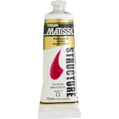 White Smoke Derivan Matisse Structure Acrylic Paint, S1, 75ml, Designers Magenta Acrylic Paints