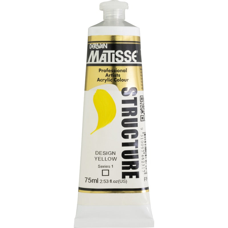 White Smoke Derivan Matisse Structure Acrylic Paint, S1, 75ml, Designers Yellow Acrylic Paints