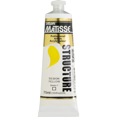 White Smoke Derivan Matisse Structure Acrylic Paint, S1, 75ml, Designers Yellow Acrylic Paints