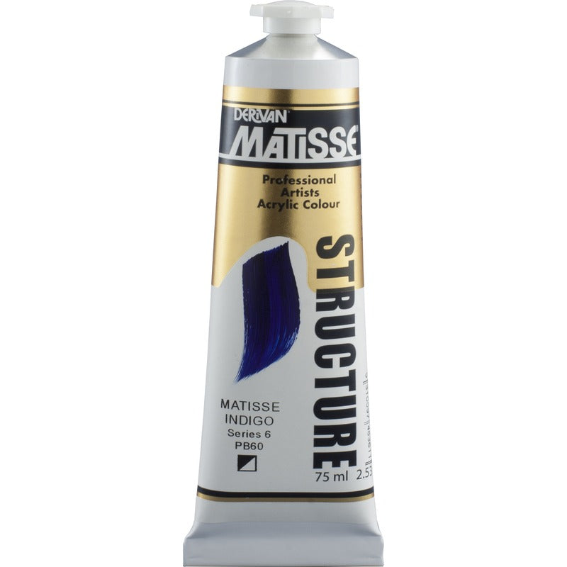 White Smoke Derivan Matisse Structure Acrylic Paint, S6, 75ml, Indigo Acrylic Paints