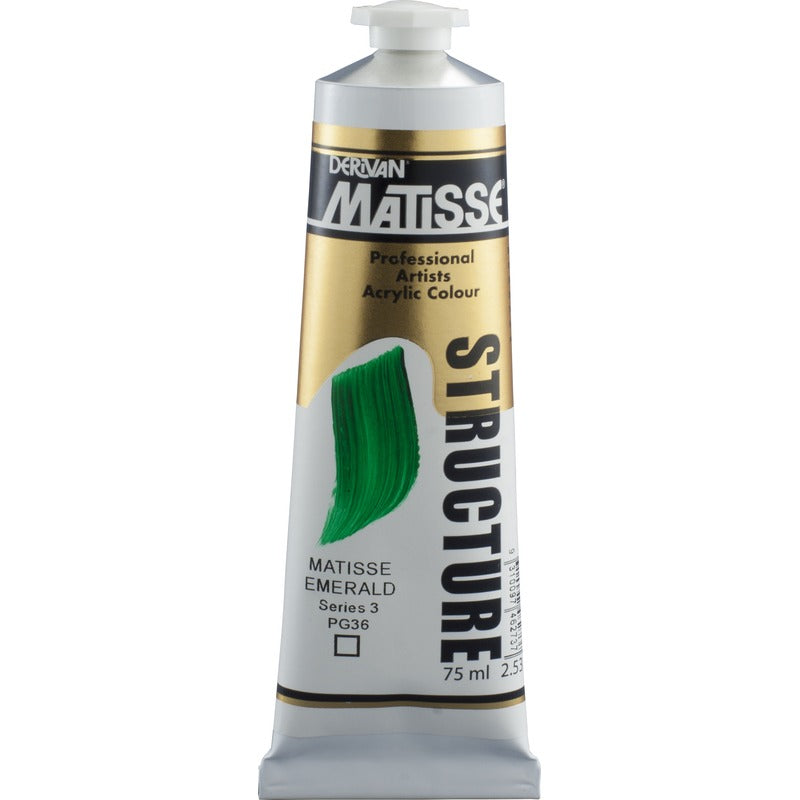 White Smoke Derivan Matisse Structure Acrylic Paint, S3, 75ml, Matisse Emerald Acrylic Paints