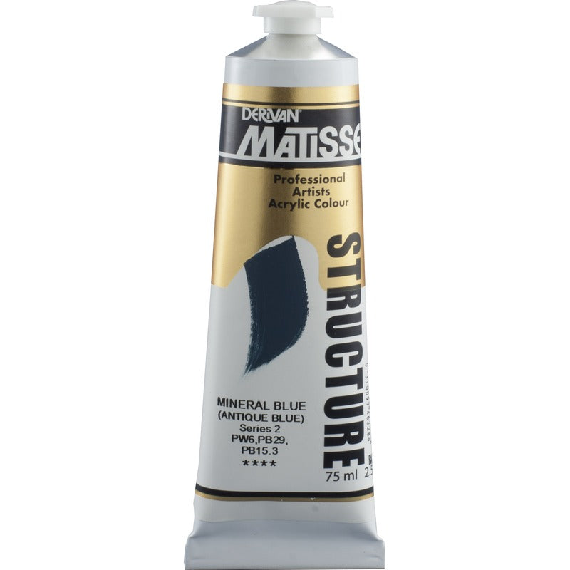 White Smoke Derivan Matisse Structure Acrylic Paint, S2, 75ml, Mineral Blue Acrylic Paints