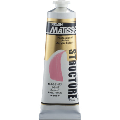 White Smoke Derivan Matisse Structure Acrylic Paint, S2, 75ml, Magenta Light Acrylic Paints
