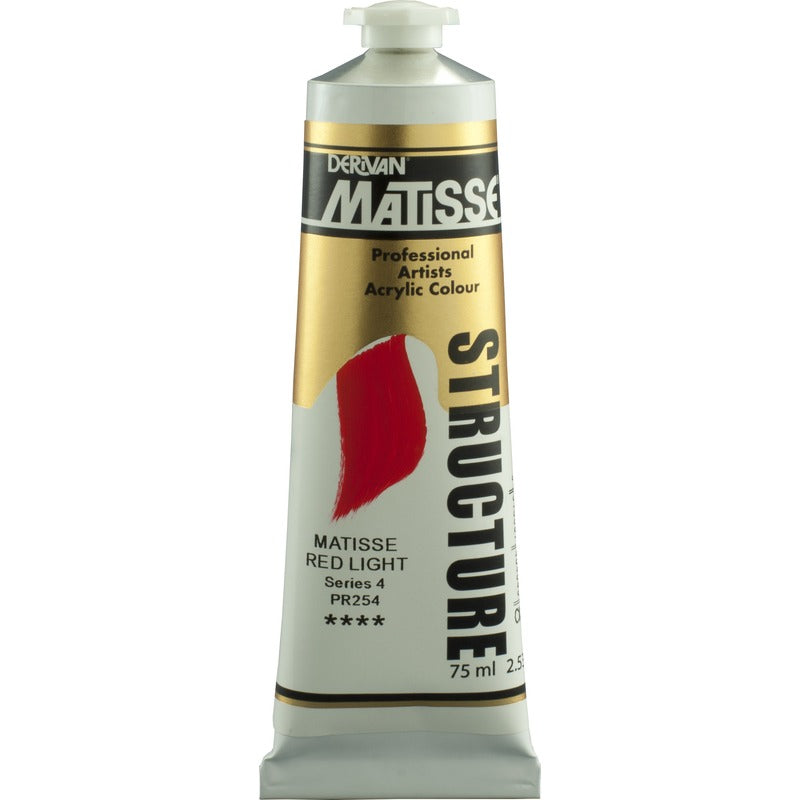 White Smoke Derivan Matisse Structure Acrylic Paint, S4, 75ml, Matisse Red light Acrylic Paints