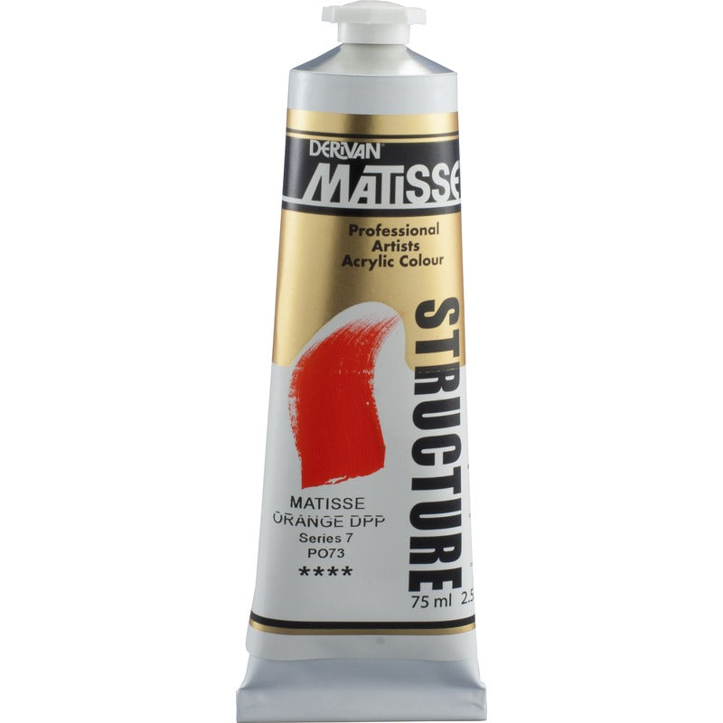 White Smoke Derivan Matisse Structure Acrylic Paint, S7, 75ml, Matisse Orange Deep Acrylic Paints