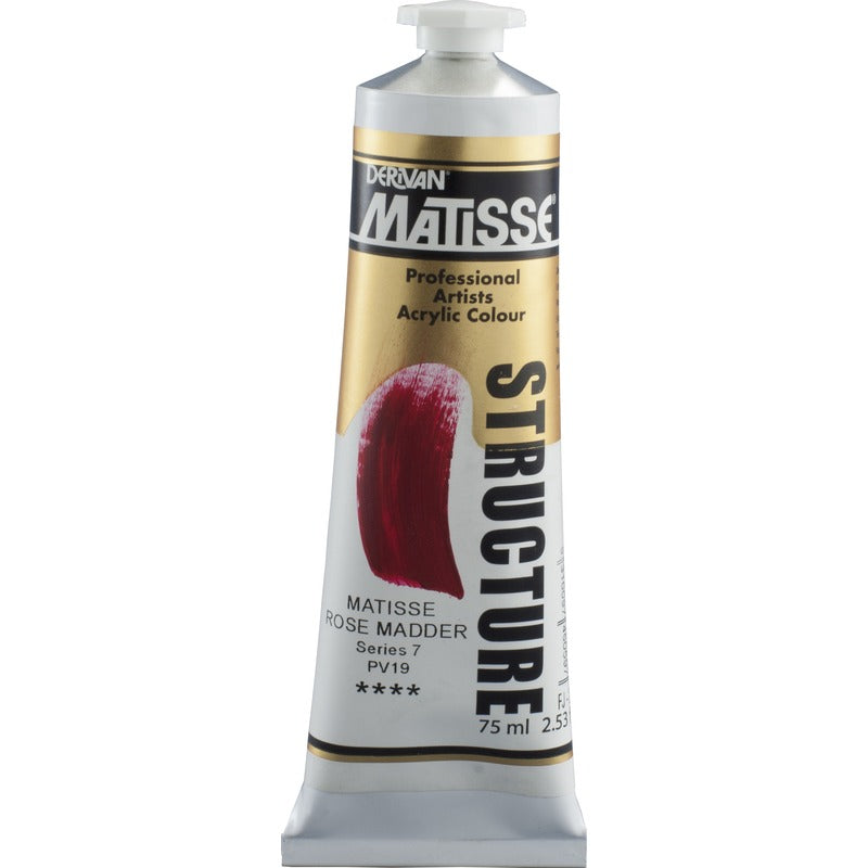 White Smoke Derivan Matisse Structure Acrylic Paint, S7, 75ml, Matisse Rose Madder Acrylic Paints