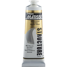 White Smoke Derivan Matisse Structure Acrylic Paint, S4, 75ml, Metallic Silver Acrylic Paints