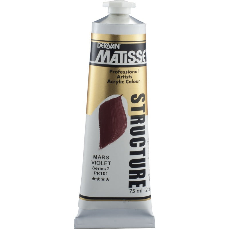 White Smoke Derivan Matisse Structure Acrylic Paint, S2, 75ml, Mars Violet Acrylic Paints