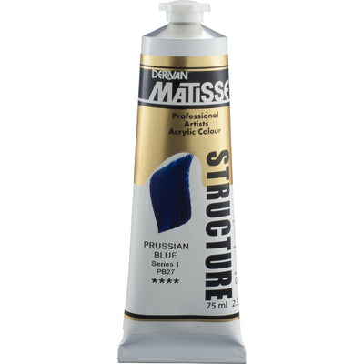 White Smoke Derivan Matisse Structure Acrylic Paint, S1, 75ml, Prussian Blue Acrylic Paints