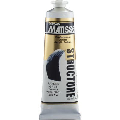 White Smoke Derivan Matisse Structure Acrylic Paint, S2, 75ml, Paynes Grey Acrylic Paints