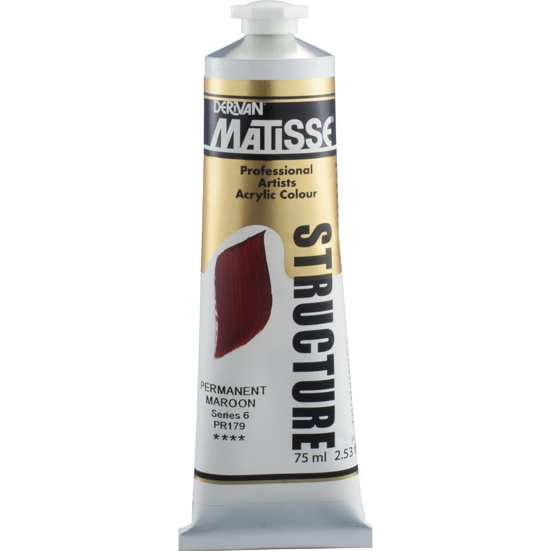 White Smoke Derivan Matisse Structure Acrylic Paint, S6, 75ml, Permanent Maroon Acrylic Paints