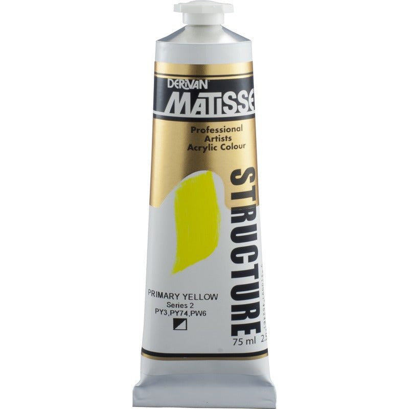 White Smoke Derivan Matisse Structure Acrylic Paint, S2, 75ml, Primary Yellow Acrylic Paints
