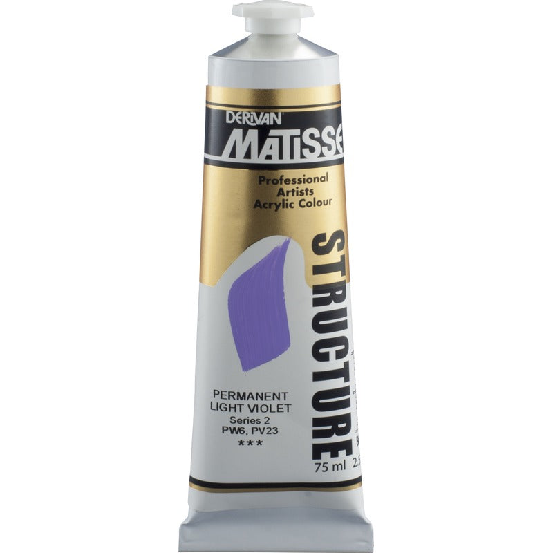 White Smoke Derivan Matisse Structure Acrylic Paint, S2, 75ml, Permanent Light Violet Acrylic Paints