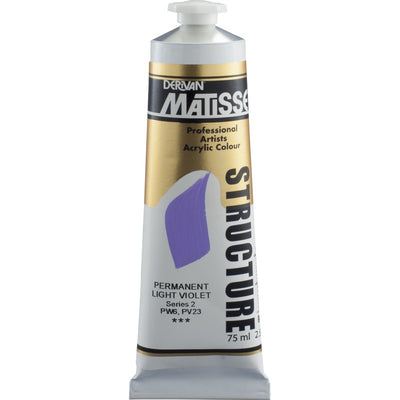 White Smoke Derivan Matisse Structure Acrylic Paint, S2, 75ml, Permanent Light Violet Acrylic Paints