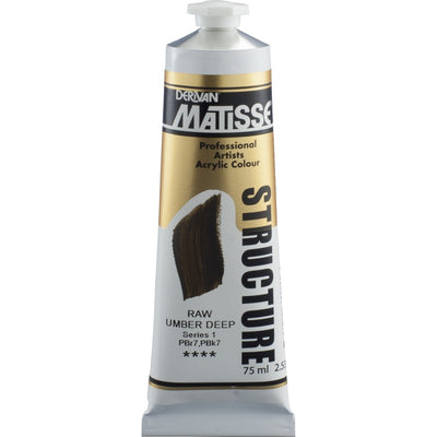 White Smoke Derivan Matisse Structure Acrylic Paint, S1, 75ml, Raw Umber Deep Acrylic Paints