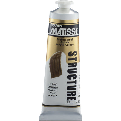White Smoke Derivan Matisse Structure Acrylic Paint, S1, 75ml, Raw Umber Acrylic Paints