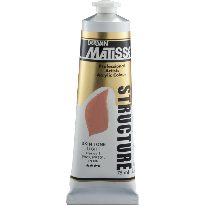 White Smoke Derivan Matisse Structure Acrylic Paint, S1, 75ml, Skin Tone Lite Acrylic Paints