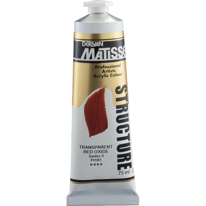 White Smoke Derivan Matisse Structure Acrylic Paint, S3, 75ml, Transparent Red Oxide Acrylic Paints