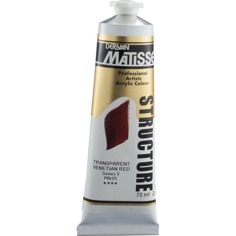 White Smoke Derivan Matisse Structure Acrylic Paint, S3, 75ml, Transparent Venetian Red Acrylic Paints