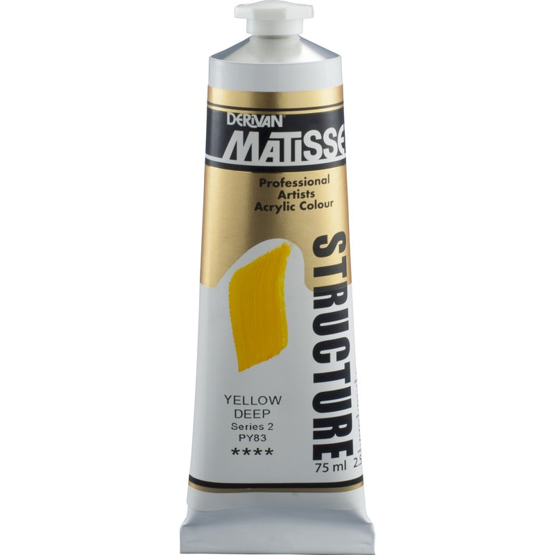 White Smoke Derivan Matisse Structure Acrylic Paint, S2, 75ml, Yellow deep Acrylic Paints