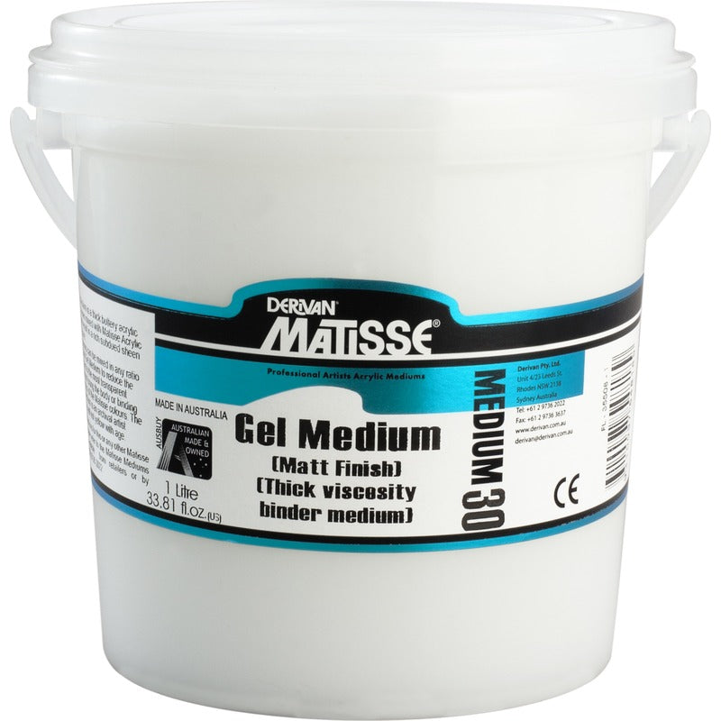 White Smoke Derivan Matisse Matt Gel Medium, 1Lt Mediums